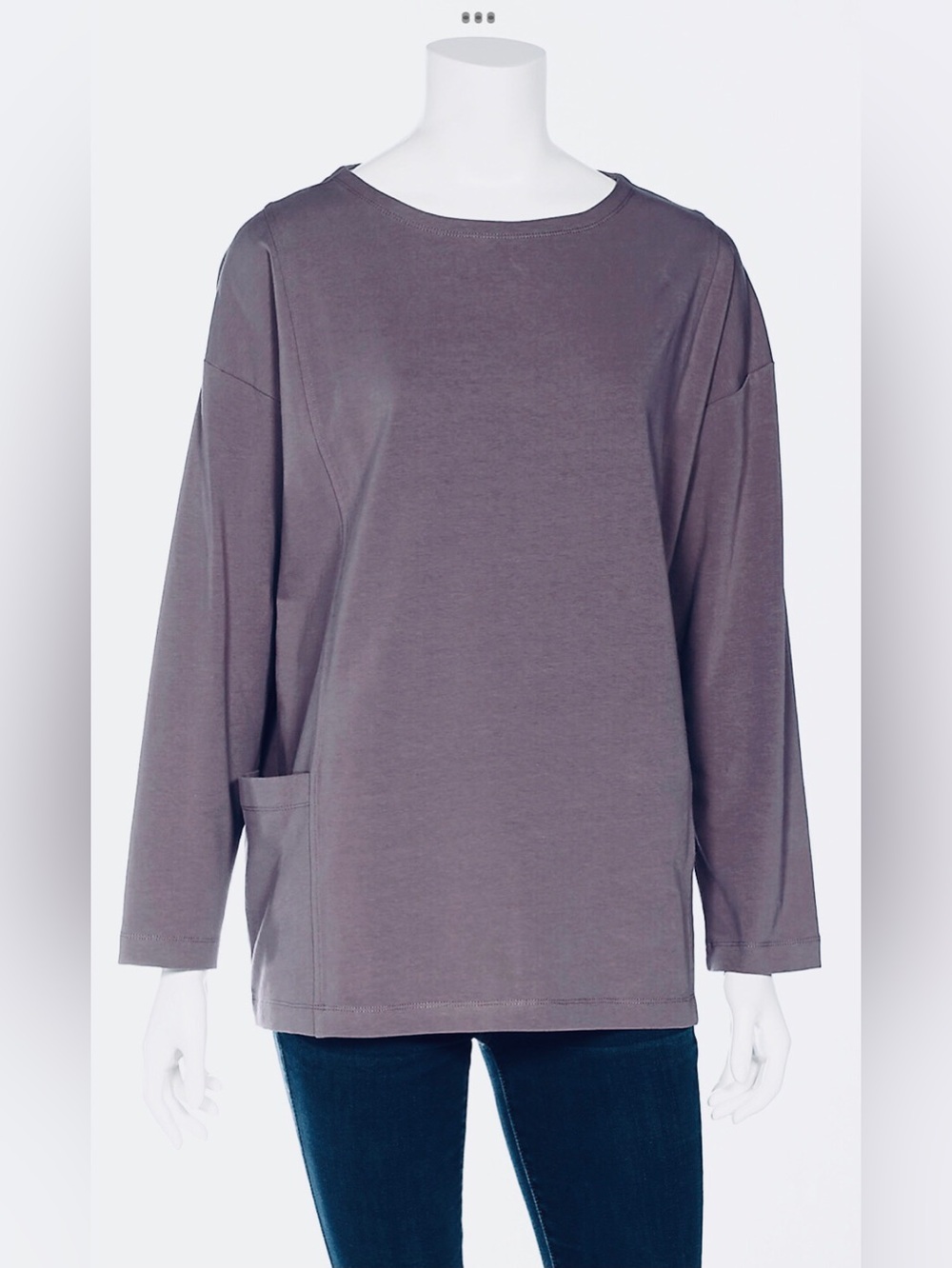 DKR Long Sleeve Bateau Neck Top-Sparrow